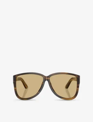 MIU MIU MU A08S Pilot-Frame Acetate Sunglasses in GREEN – Mens | Sunglasses | Aviators