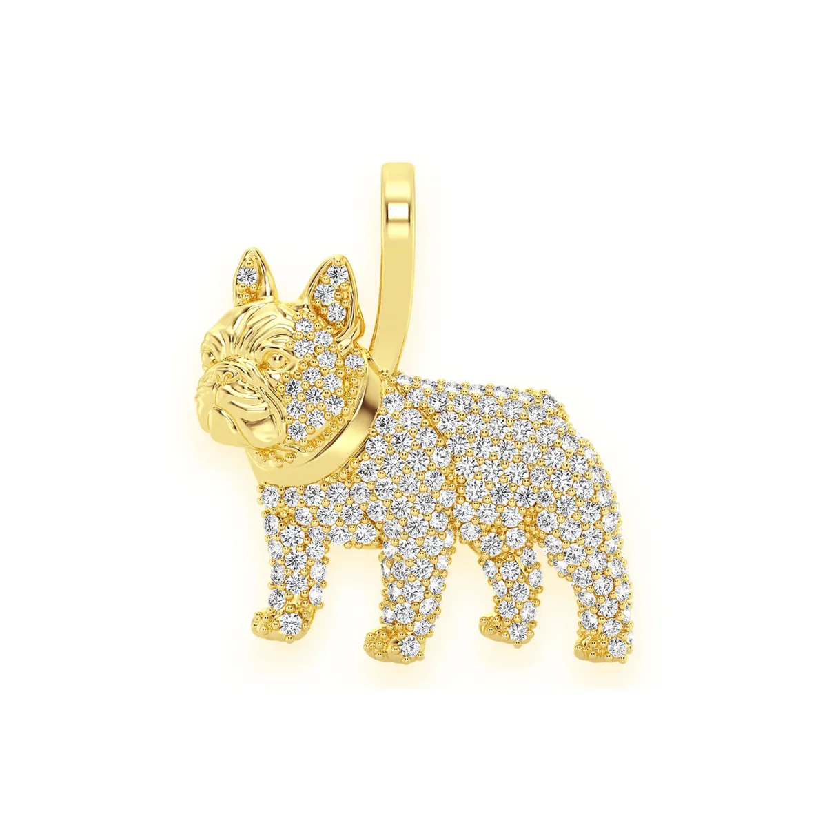 For Him French Bulldog Diamond Pendant in 0.65ctw / Yellow Gold / Natural Diamond – Pendant