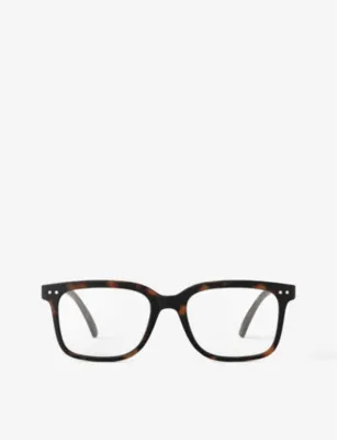 IZIPIZI #L square-framed blue tortoise reading glasses - LIGHT TORTOISE - +1.5 detail 2