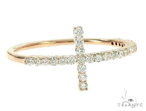 MARYAM - For Him FACTORY CONSCIOUS 14K Gold Diamond Cross Ring 65691 in White / 4.5 – Ring