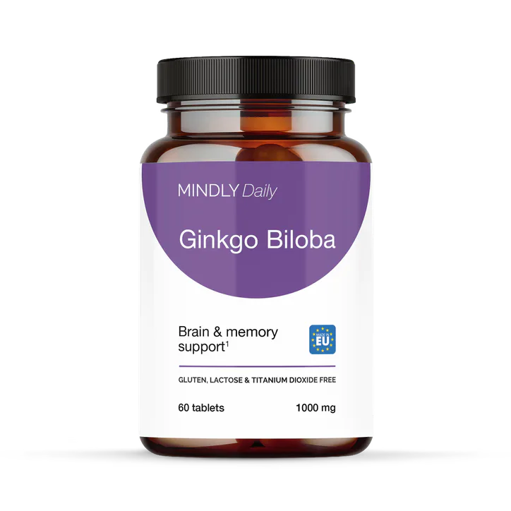 Mindly Ginkgo Biloba 1000mg, 60 tablets – Vitamins & Supplements > Supplements > Ginkgo Biloba