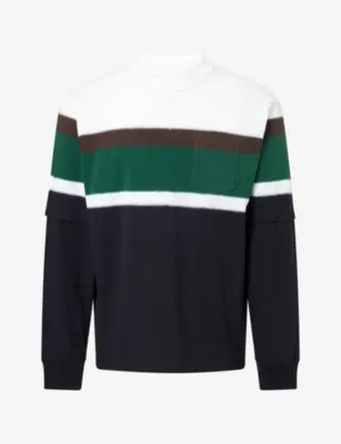 SACAI Chusen-Dyed Long-Sleeve Cotton T-Shirt