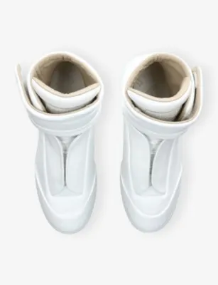 MAISON MARGIELA Future Mid-Top Leather Trainers - EUR 42.5 / 8.5 UK MEN in White, additional product view 2