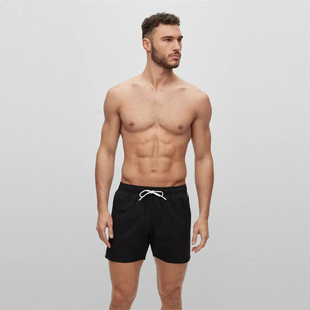 Boss Men's Iconic Quick Drying Twin Slit Pockets Swim Shorts detail 3