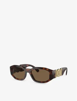 VERSACE VE4361 Rectangle-Frame Tortoiseshell Acetate Sunglasses in Brown, additional product view 2