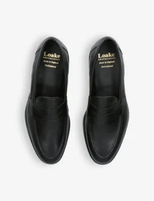 LOAKE Imperial grained-leather loafers - BROWN - EUR 42 / 8 UK MEN in BLACK, additional product view 2