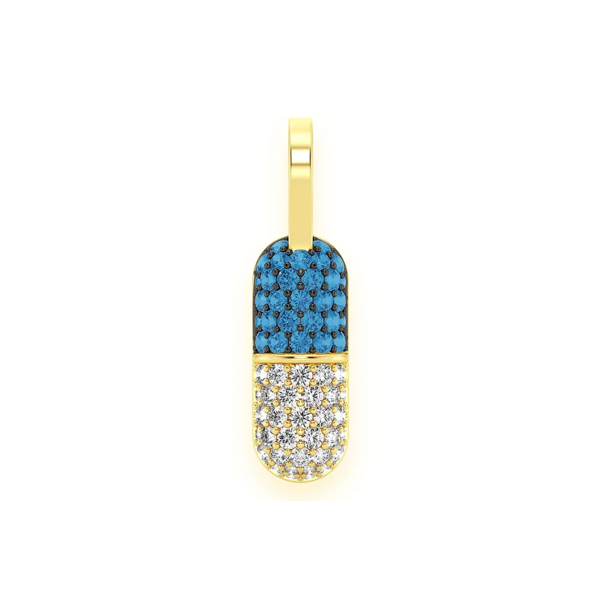 For Him Blue Pill Diamond Pendant in Rose Gold / Lab Grown Diamond – Pendant