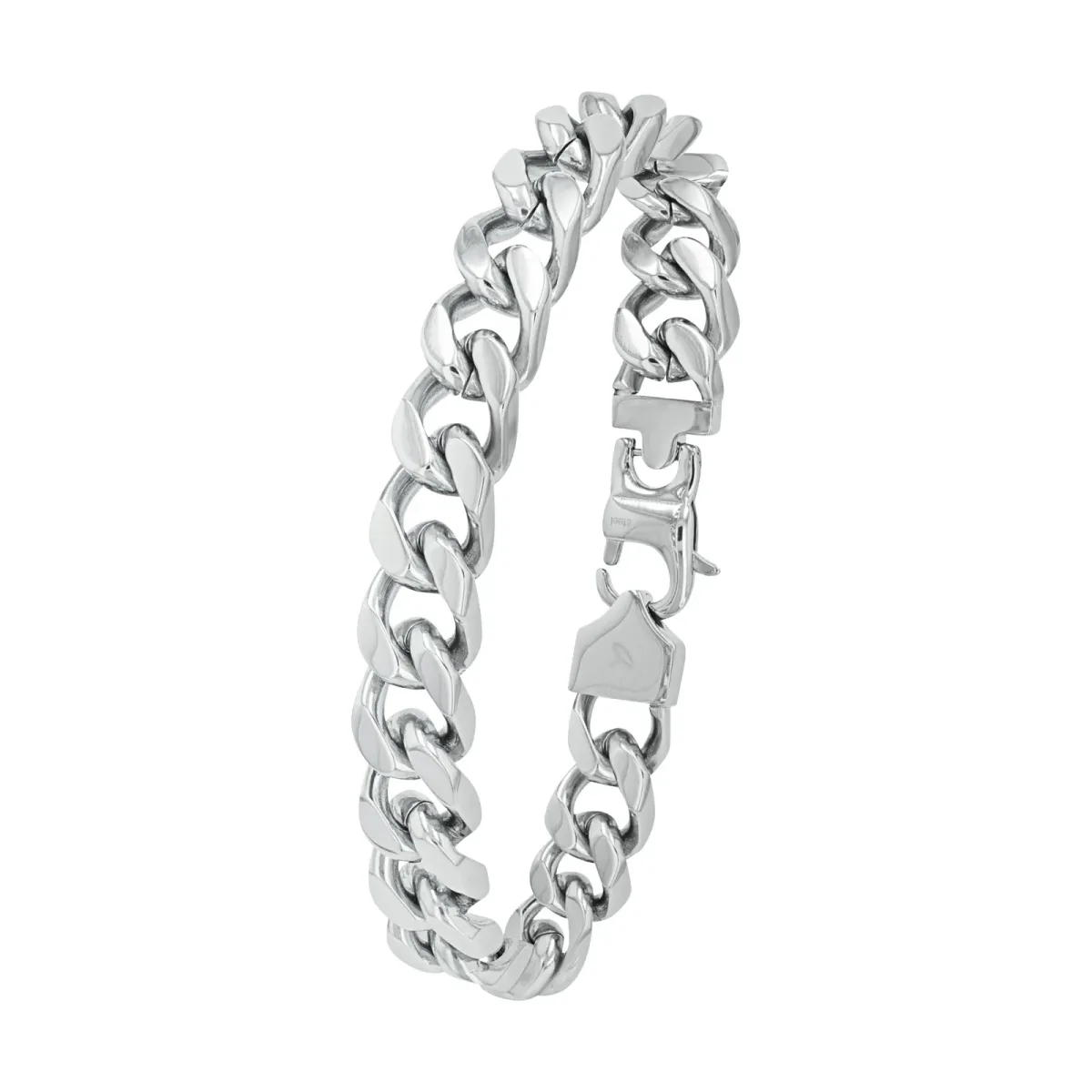 AMOR Mens Stainless Steel Tank Chain Bracelet - 21cm