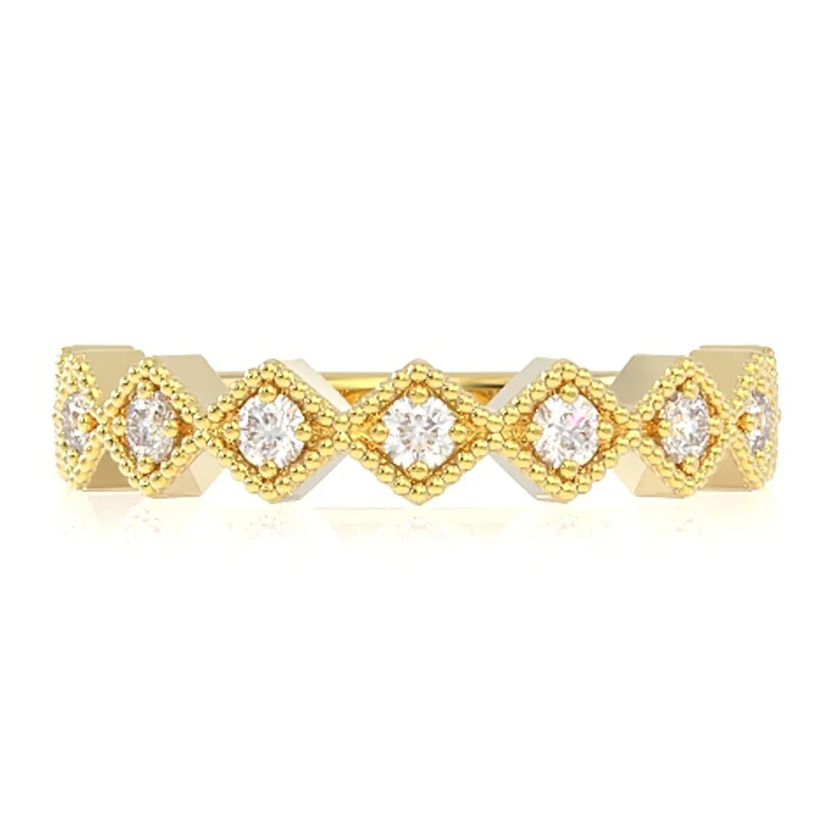 For Him Slim Diamond Stackable Ring in Yellow Gold / Natural Diamond – Ring