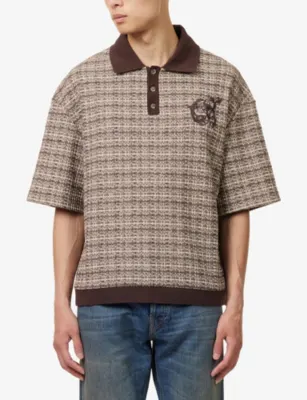 ONLY THE BLIND Como Logo-Embroidered Knitted Polo Shirt detail 3