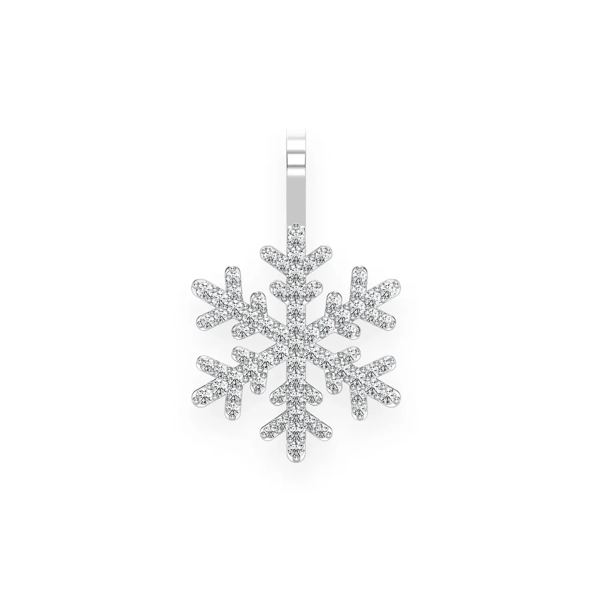 For Him Snowflake Diamond Pendant in White Gold / Natural Diamond – Pendant