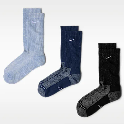 Nike Everyday Elevated Crew Socks (3 Pairs) - Multi-Colour in Multi-Colour – Nike men's and unisex