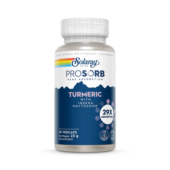 Solaray Turmeric 500mg with Indena Phytosome®, 29x Better Absorption - 30 Vegan Capsules