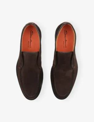 SANTONI Detroit Rocca Suede Loafers - EUR 40.5 / 6.5 UK MEN in Dark Brown, additional product view 2