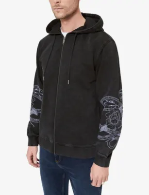 THE KOOPLES Hooded Zip-Up Cotton Sweatshirt detail 3