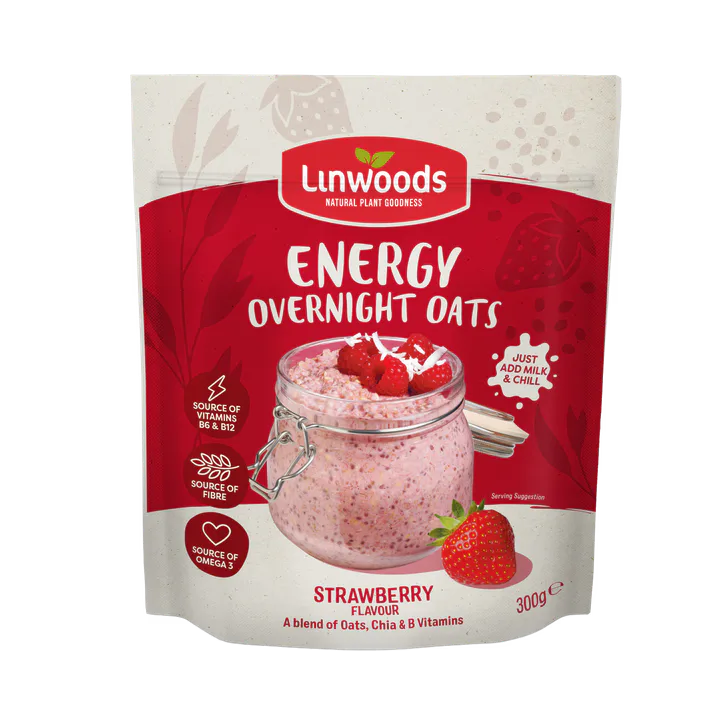 Linwoods Overnight Oats Strawberry Energy 300g