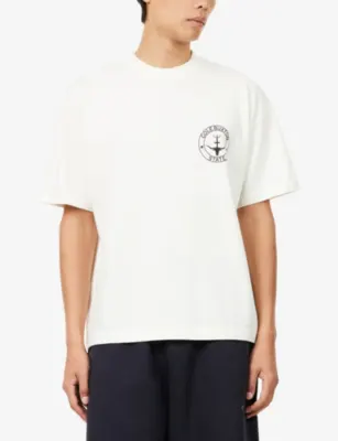 COLE BUXTON Crewneck Logo-Print Cotton T-shirt detail 3