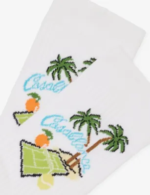 CASABLANCA Astral Plane Stretch Cotton-Blend Socks - L/XL detail 2