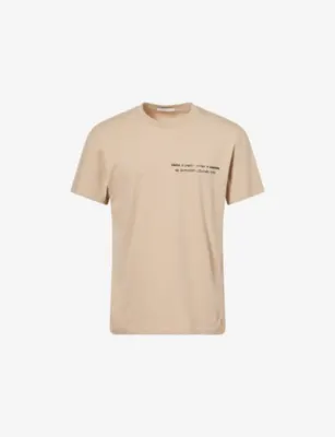 GIVENCHY Crewneck Text-Logo Cotton T-Shirt - BEIGE