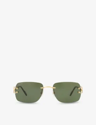 CARTIER CT0330S Rectangle Metal Sunglasses