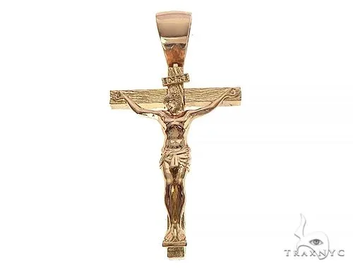 RINA - For Him CUSTOM 18K Gold Crucifix Jesus Cross Pendant 65742 in Rose Gold – Pendant