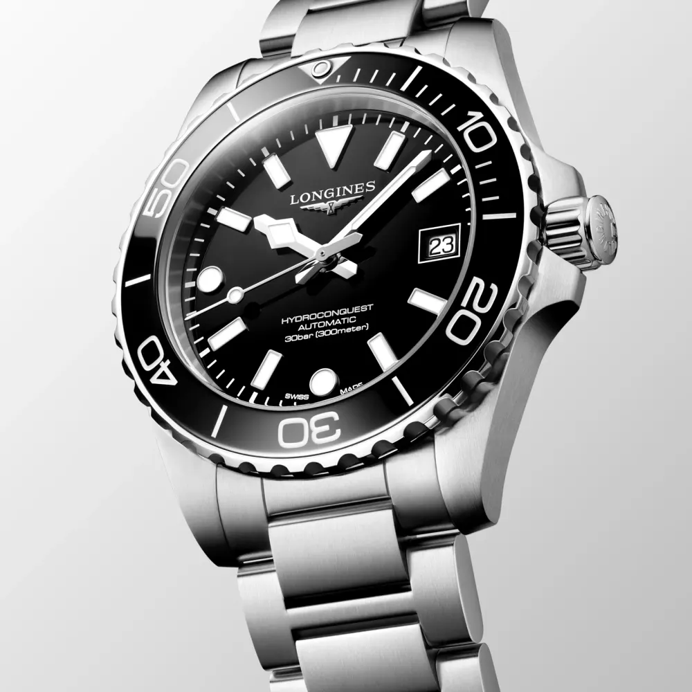 Longines HydroConquest 39mm Mens Watch Black in Black, additional product view 2