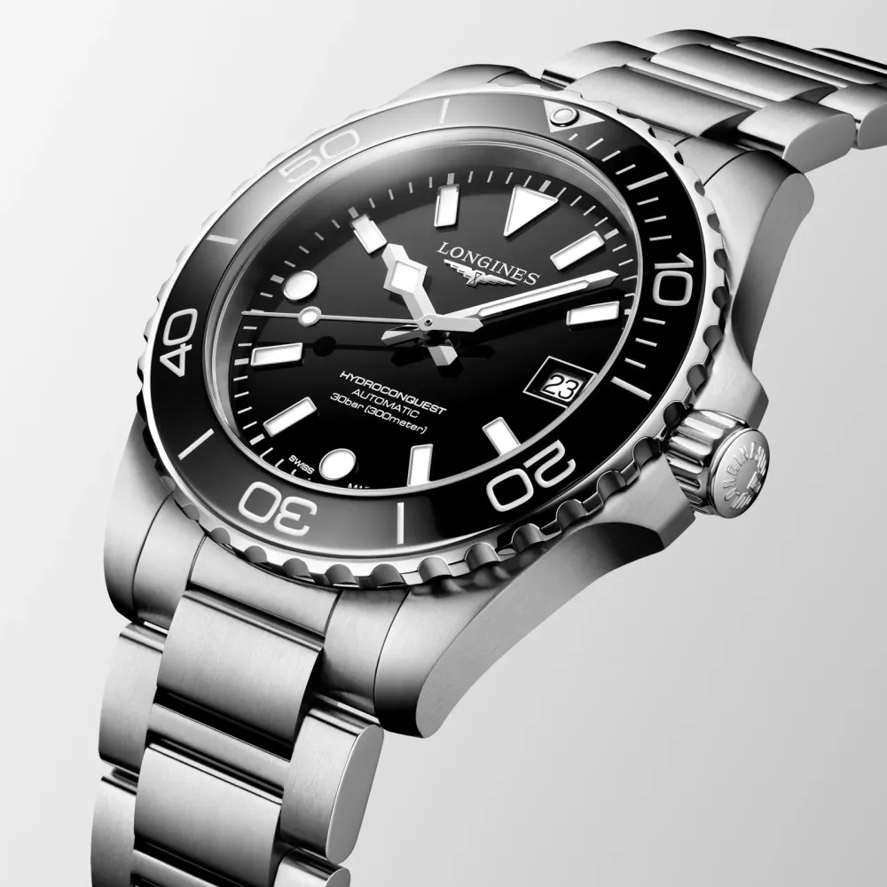 Longines HydroConquest 39mm Mens Watch Black in Black, additional product view 3