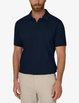 BOGGI MILANO Jacquard-Collar Stretch Cotton-Blend Polo detail 3
