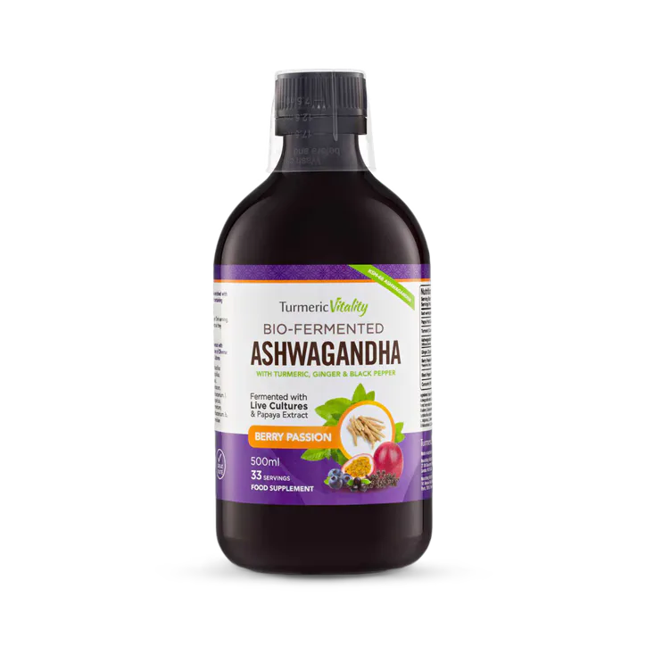 Turmeric Vitality Bio-Fermented Ashwagandha with Turmeric, Ginger & Black pepper 500 ml – Vitamins & Supplements > Herbal & Licensed Remedies > Ashwagandha