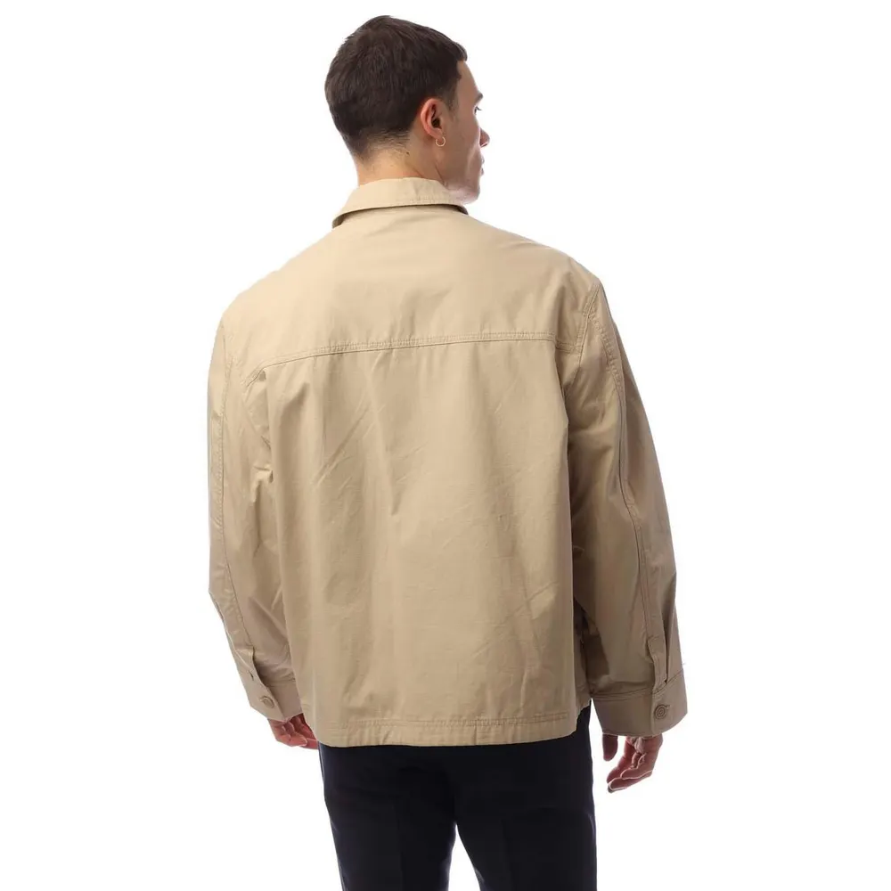 Hugo Bino2511 Logo Label Jacket in Beige, additional product view 2
