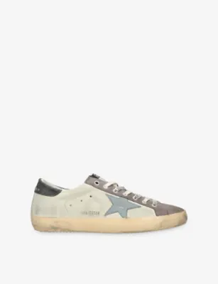 GOLDEN GOOSE Super Star 60660 Suede Trainers - EUR 46 / 12 UK MEN in BONE/COMB – Mens | Trainers | Lace up trainers