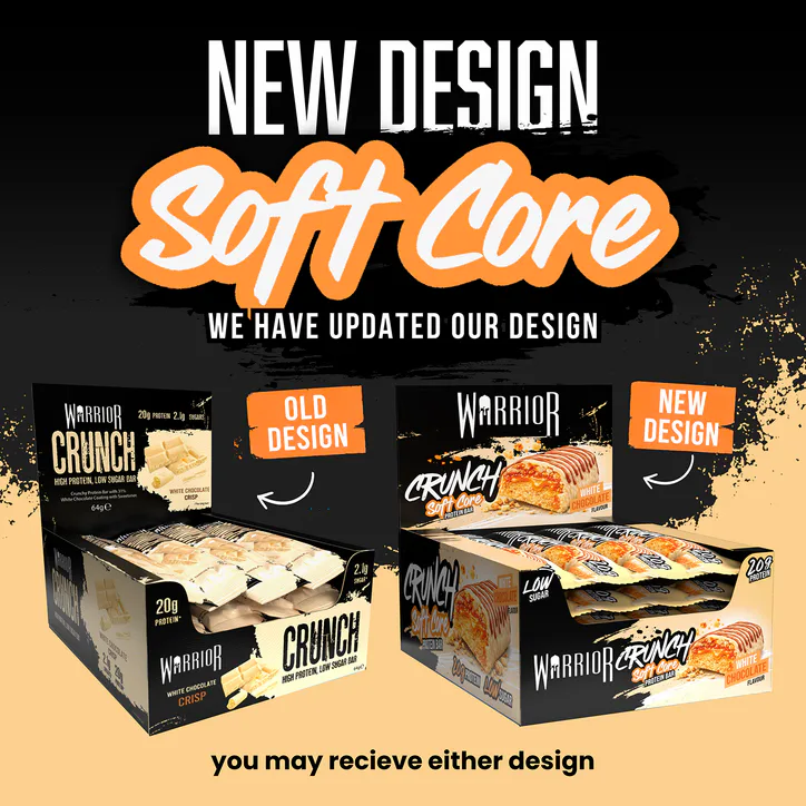 Warrior Crunch High Protein Bars White Chocolate Crisp 20g Protein Low Sugar 12 x 64g detail 3