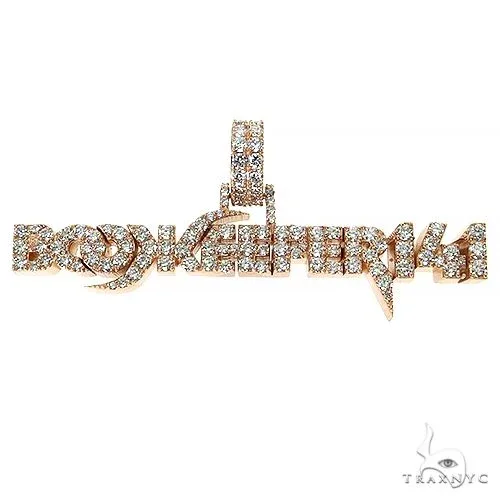 RINA - For Him CUSTOM Custom Made 'Book Keeper' Logo Diamond Pendant 68716 in Rose Gold – Pendant