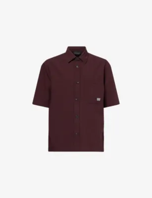 EMPORIO ARMANI Regular-Fit Logo-Plaque Woven Shirt