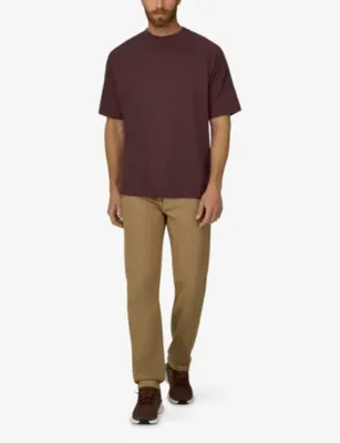 BOGGI MILANO Mélange B Tech Piqué-Cotton T-Shirt in DARK ORANGE, additional product view 2