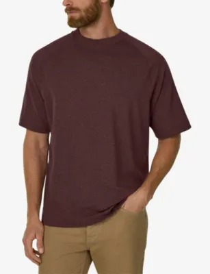 BOGGI MILANO Mélange B Tech Piqué-Cotton T-Shirt in DARK ORANGE, additional product view 3