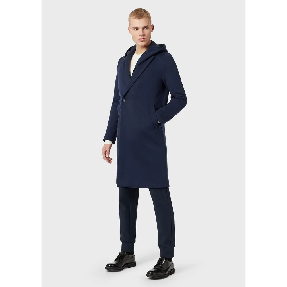 Emporio Armani Men's Weather-Resistant Tailored Fit Trench Coat