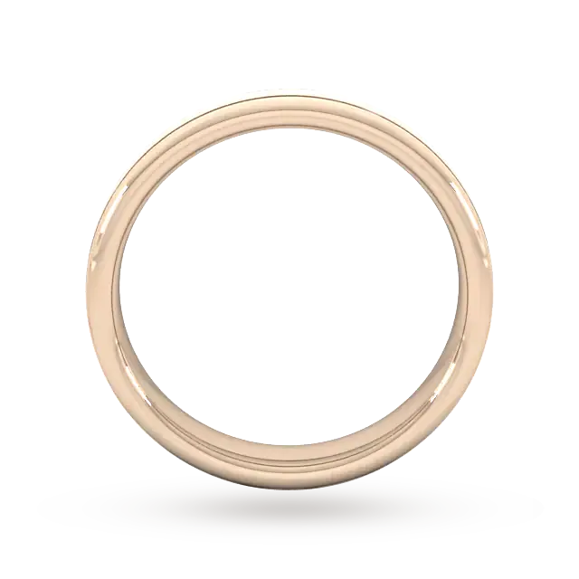 For Him 4mm Flat Court Heavy Matt Finish With Double Grooves Wedding Ring In 9 Carat Rose Gold detail 3