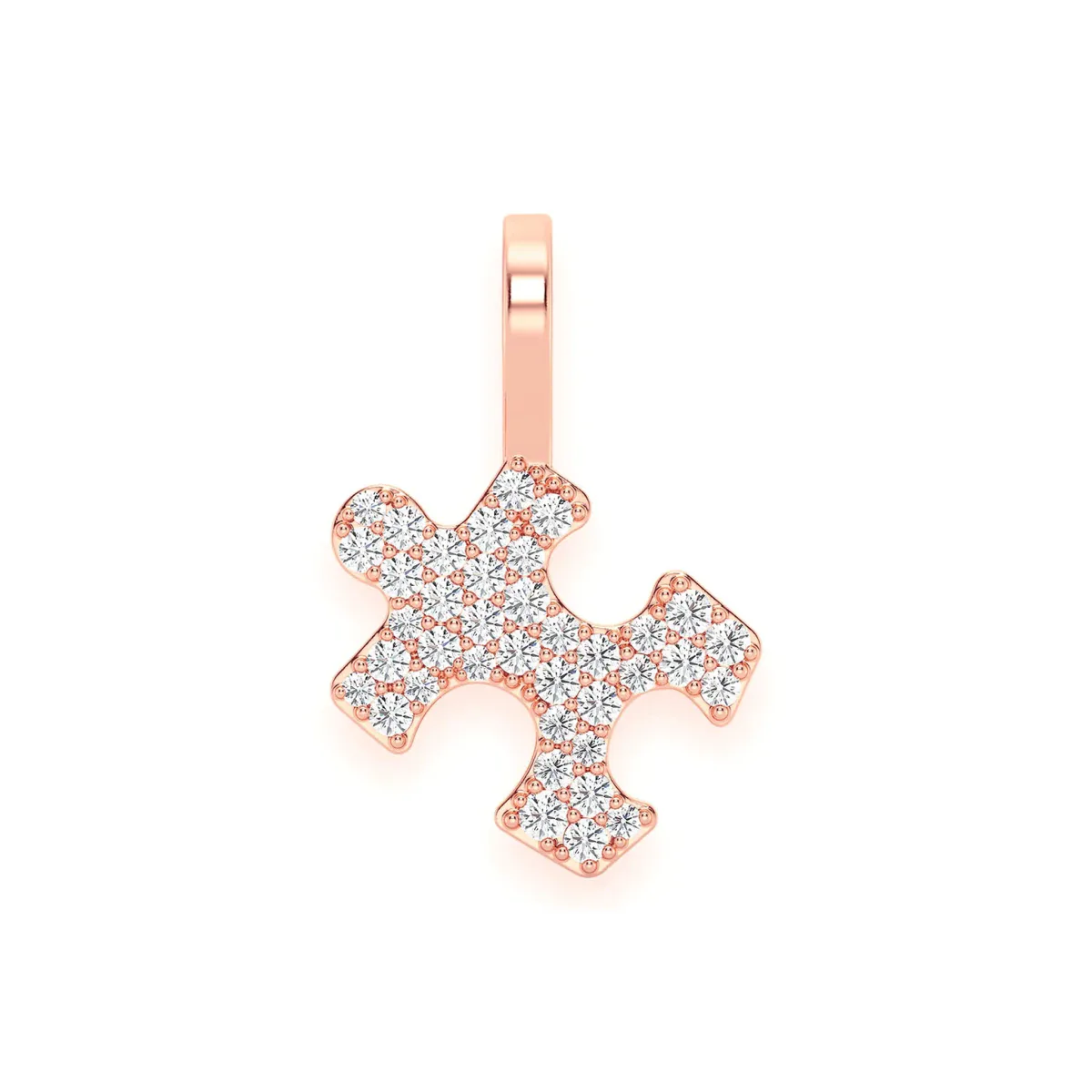 For Him Puzzle Diamond Pendant in Rose Gold / Natural Diamond – Pendant