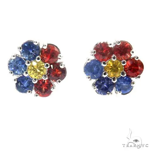 PIA - For Him GEMSTONES Philippines Flag Sapphire Flower Earrings 67481 in Rose – Earrings
