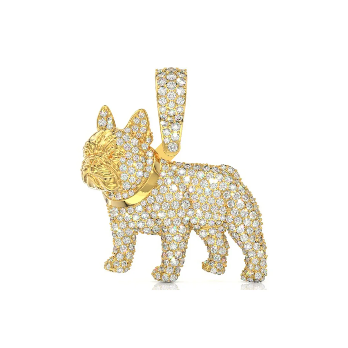 For Him French Bulldog Diamond Pendant in 2.50ctw / Rose Gold / Natural Diamond – Pendant