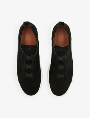 ZEGNA Triple Stitch panelled suede low-top trainers - EUR 43.5 / 9.5 UK MEN detail 2