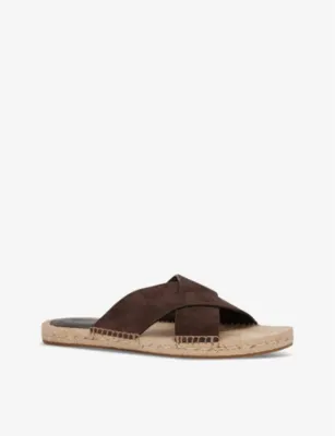 ERMENEGILDO ZEGNA Crossover suede espadrilles - EUR 43 / 9 UK MEN in DARK BROWN, additional product view 3