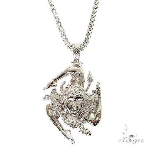 MARYAM - For Him SILVER .925 Silver Sicilian Flag With Medusa Face Pendant Set 69596 in 18 Inches – Pendant Set