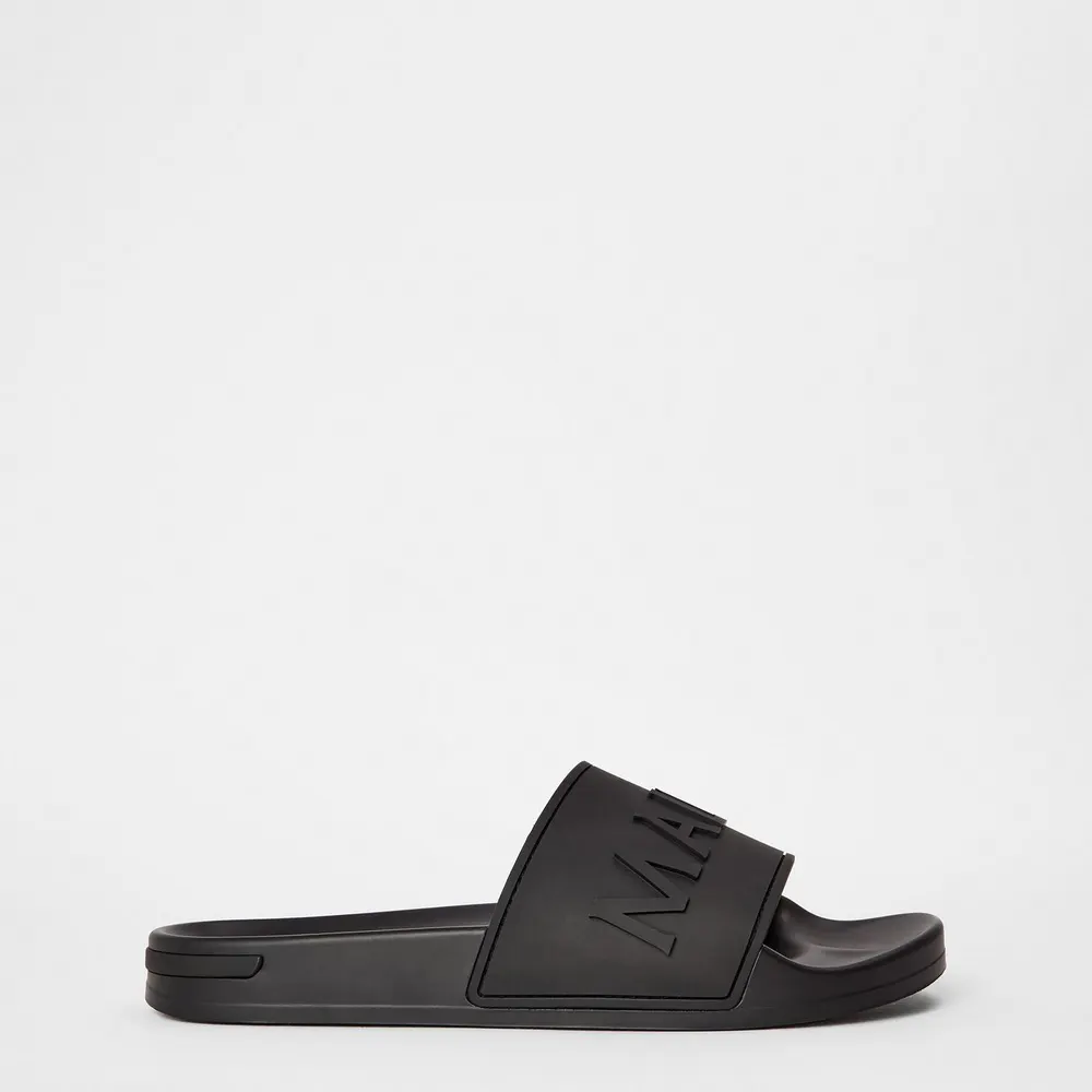 Mallet Men's Slider Slippers in Triple Black – Footwear
