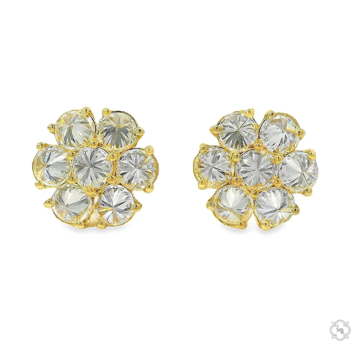 AHMED - MOON JEWELRY 25PT Upside Down Diamond Flower Earrings 13 mm 70717 in Rose – Earrings