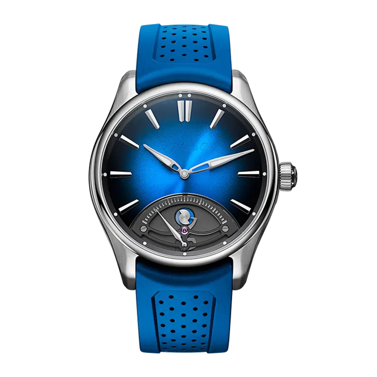 H. Moser & Cie Pioneer Retrograde Seconds Midnight Blue 42.8mm Mens Watch