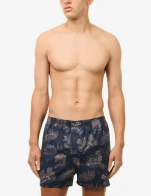 DEREK ROSE Ledbury London Toile Cotton Boxer Shorts detail 2