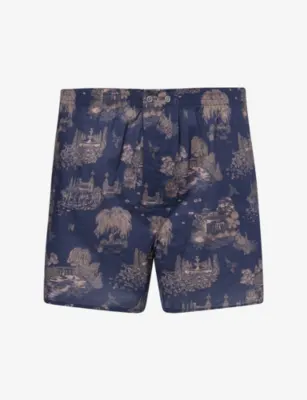 DEREK ROSE Ledbury London Toile Cotton Boxer Shorts