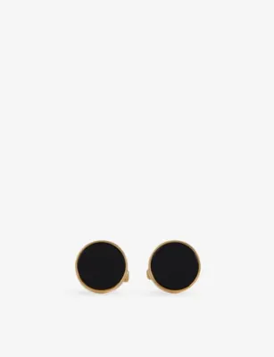 REISS Ardley Onyx Metal Cufflinks in GOLD – Mens | Cufflinks
